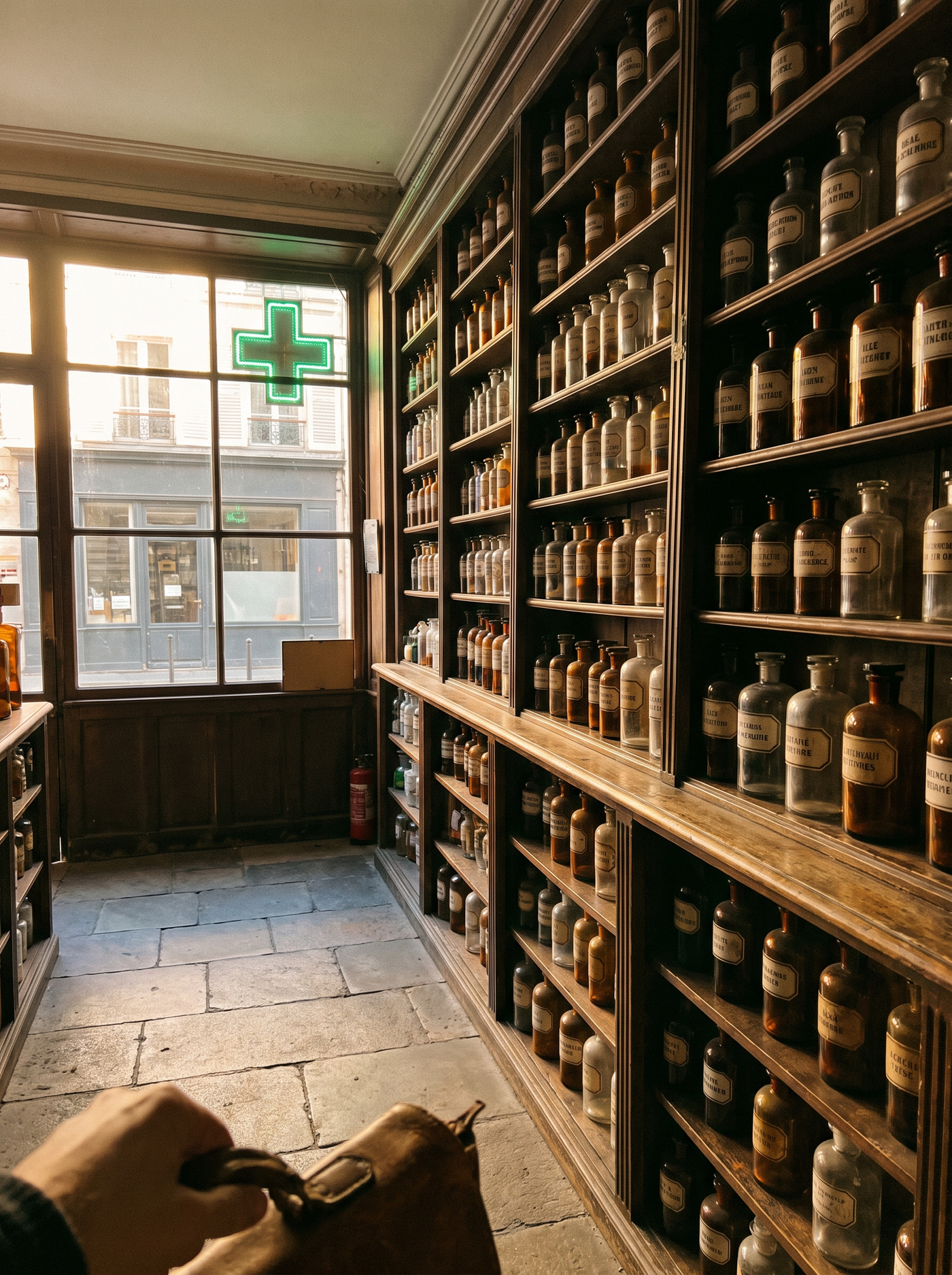 The French body aisle: not a wall of cream jars. Bottles of oil — and it was never a trend.