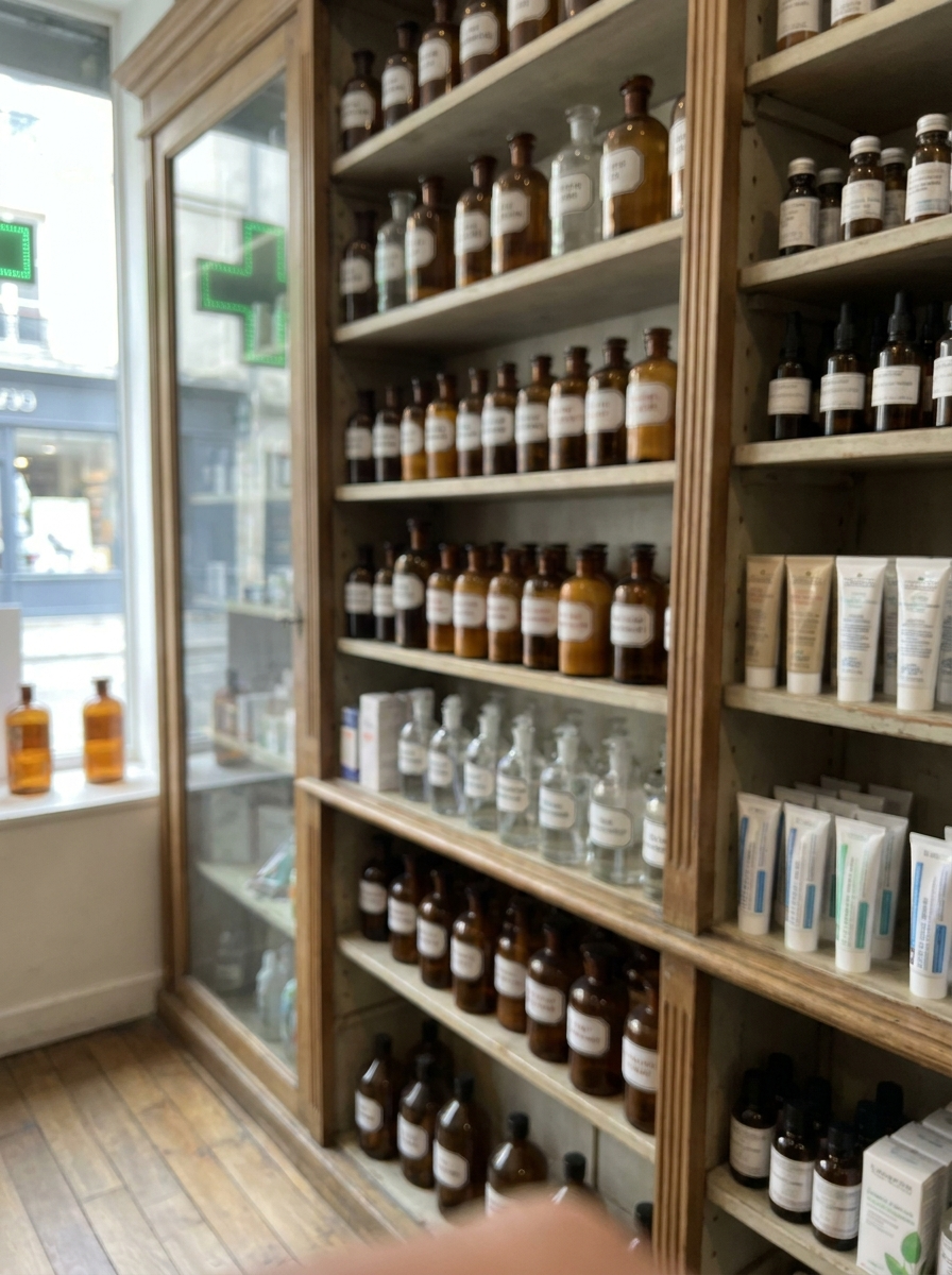One of eleven photographs from Montpellier. The body aisle is oil. The creams sit below, mostly for children and hands.