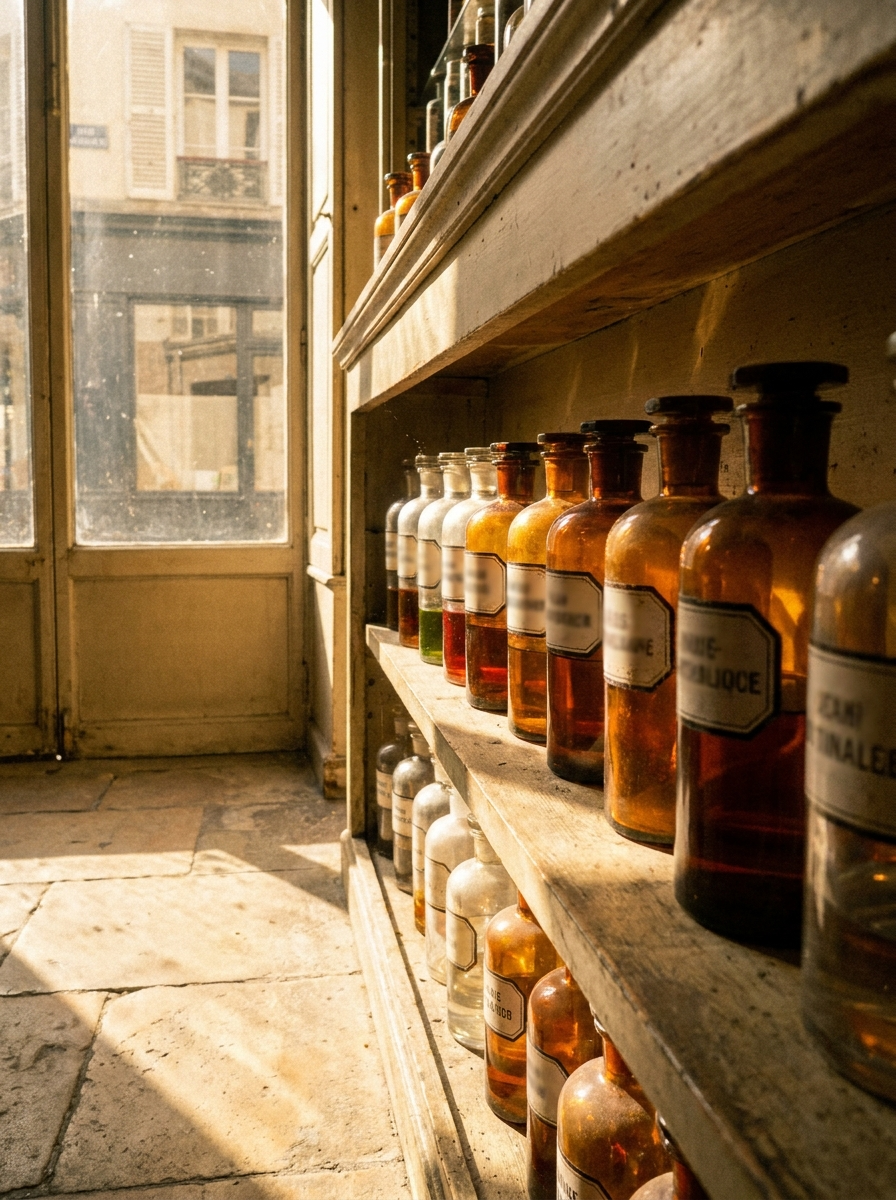 The body aisle in a Provençal pharmacy. Not a cream in sight.